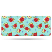 Pioneer Flower Floral Bathroom Rug, Non-Slip Microfiber Mat with Rubber Backing, Soft 24"x60", Compatible with Bath & Shower