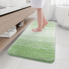 Tapis de bain en microfibre Ă poils longs 119 x 61 cm, vert sauge