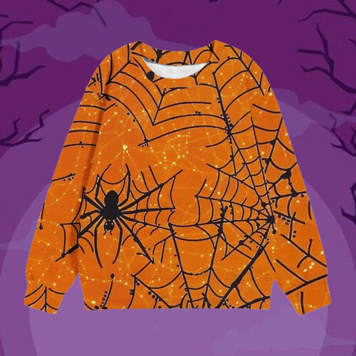 Παιδικό Unisex Φούτερ με Στάμπα Halloween με Μακρυμάνικο Τοπ και Στριφτό Λαιμόκοψη για 1