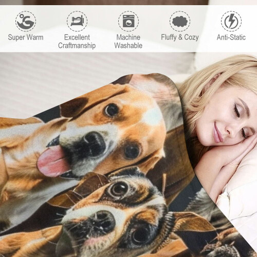 Beagle-hundeteppe – flanellfleece-teppe, 125 x 150 cm 2