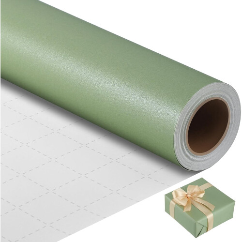 Salviagrönt kraftpapper i rulle 43 cm x 9,6 m