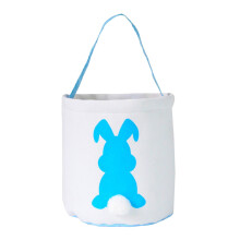 Panier fourre-tout en toile bleu lapin de Pâques, 23 x 25 cm