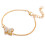 Set di braccialetti con strass in lega dorata, 4 pezzi 5