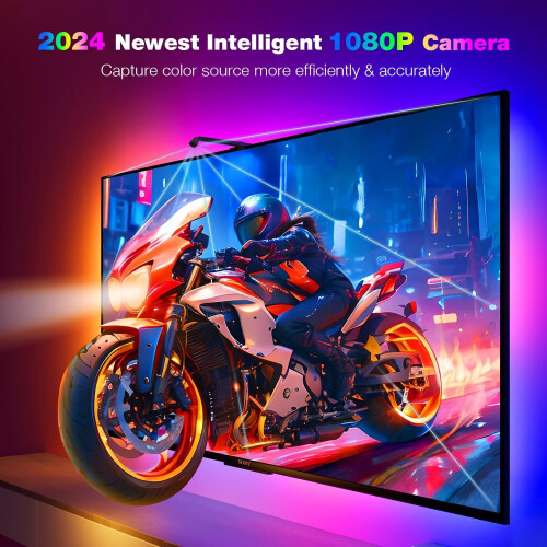 Λωρίδα οπίσθιου φωτισμού τηλεόρασης RGB LED για τηλεοράσεις 65–75 ιντσών, 16,4 πόδια, 1