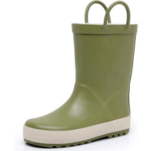 Botas de lluvia para niños y niñas, impermeables, de goma, con asas fáciles de poner, para todas las estaciones.