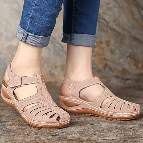 Γυναικεία Καλοκαιρινά Casual Σανδάλια Casual Flat Μονόχρωμα Παπούτσια Loophole Pink 1