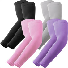 4 Pairs Arm Sleeves, Cooling UV Sun Protection Sports Compression Sleeves for Men Women, Golf Basketball Arm Sleeves