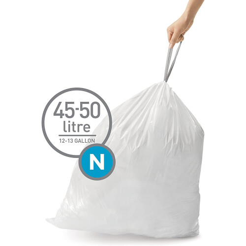 Code N Müllbeutel, passgenau, 100 Stück, weiß, 45-50 l 1