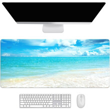 Podložka pod stôl Beach Clouds Sky, veľká herná podložka pod myš 35,4 x 15,7 palca, roztomilá vrchná časť stola – kompatibilná so