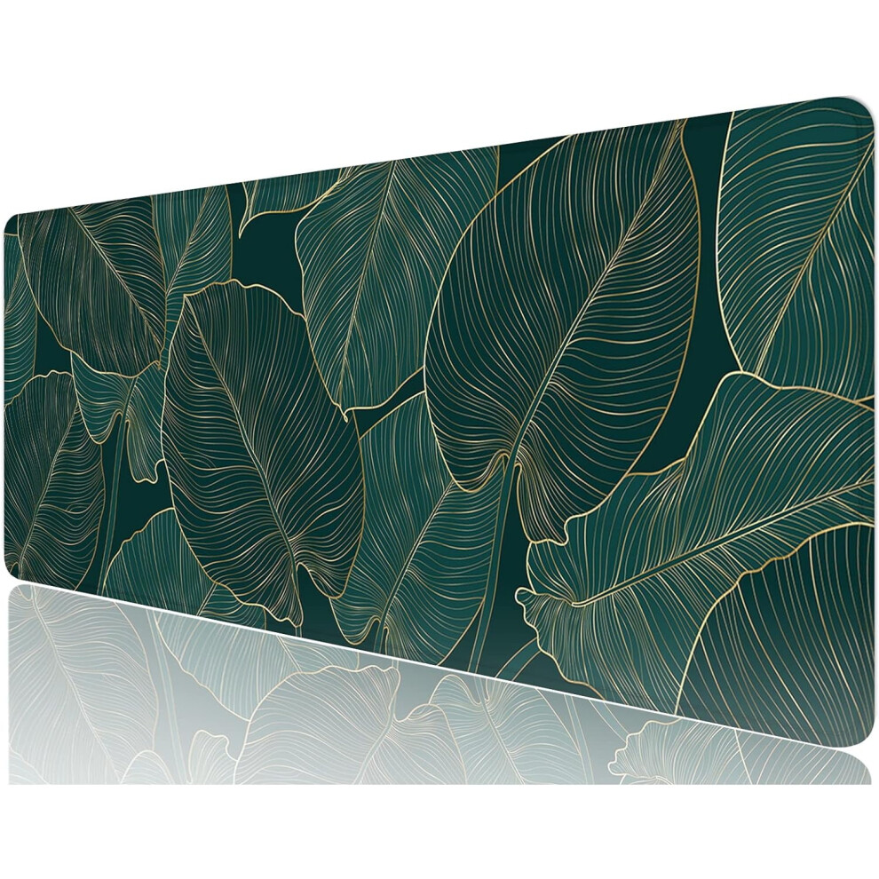 Large Desk Mat 31.5"X11.8", Xxl Gaming Mouse Pad, Tropical Leaves Design, Compatible With Laptop & Keyboard 9149926126492