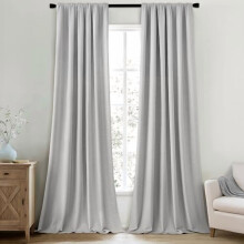 Blackout Curtains 50x96 in, Faux Linen Thermal Panels