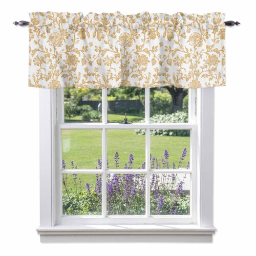 Gul blomsterkappe 132 x 43 cm polyester stanglomme