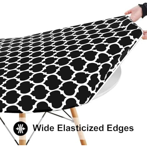 Round Elastic Tablecloth 36-44 in, Vinyl with Flannel Back 2