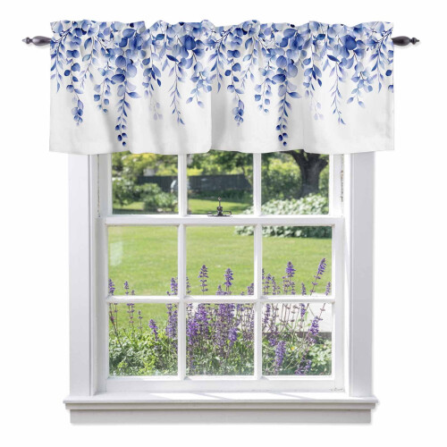 Blue Eucalyptus Valance Rod Pocket 54x18in