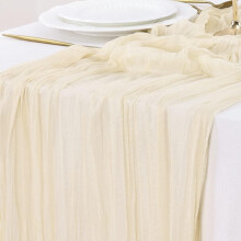 10ft Cheesecloth Table Runner, 35x118in Boho Rustic Gauze for Wedding, Birthday, Christmas, Baby Shower Decor