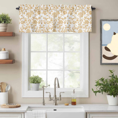 Gul blomsterkappe 132 x 43 cm polyester stanglomme 1