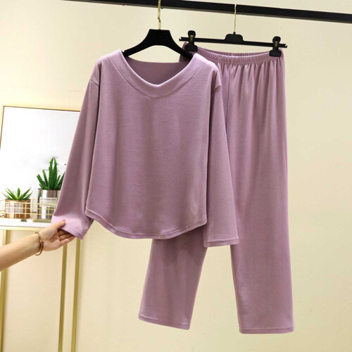 Γυναικείο Σετ Ισοθερμικής Πιτζάμας με V-Neck Ρούχα Πυτζάμας, Φλις, Παντελόνι Λύσης 2
