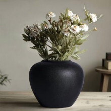 Vase en céramique noir mat 13 pouces