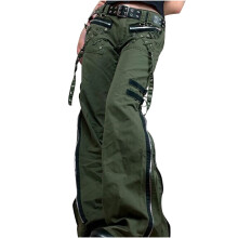 Jeans da donna, modello medio, strappati, con orlo sfrangiato, jeans casual, pantaloni in denim