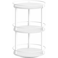 Étagère à épices rotative à 3 niveaux blanche