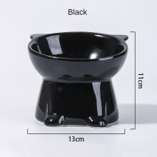 Svart kattskål Amazon keramisk kattskål Husdjursskål Husdjurstillbehör Kattskål Hundskål Macaronfärg Ny katt- och hundskål universell