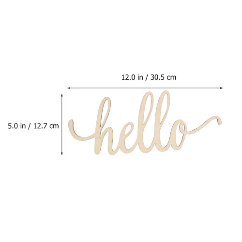 Ξύλινη πινακίδα τοίχου Hello Script Ημιτελής30.5x12.7εκ. 1
