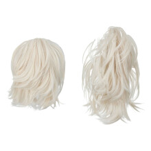 Extensiones de cabello con clip para moño desordenado, coleta, cabello humano, ondulado, rizado, sintético, flexible, de 8 pulgadas, para mujer.
