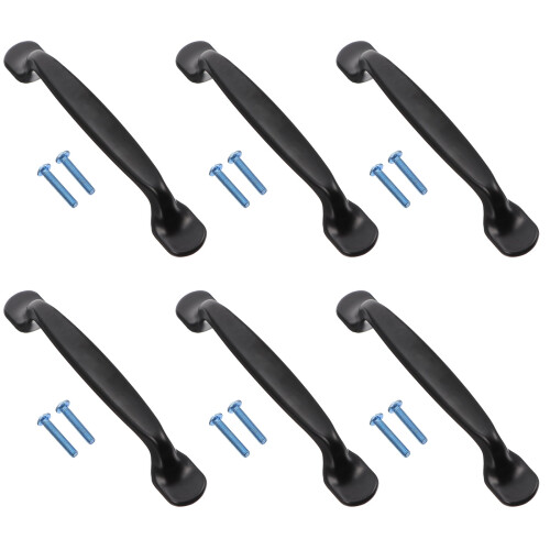 6Pcs Cabinet Drawer Handle Matte Black Door Knob Pull Dresser