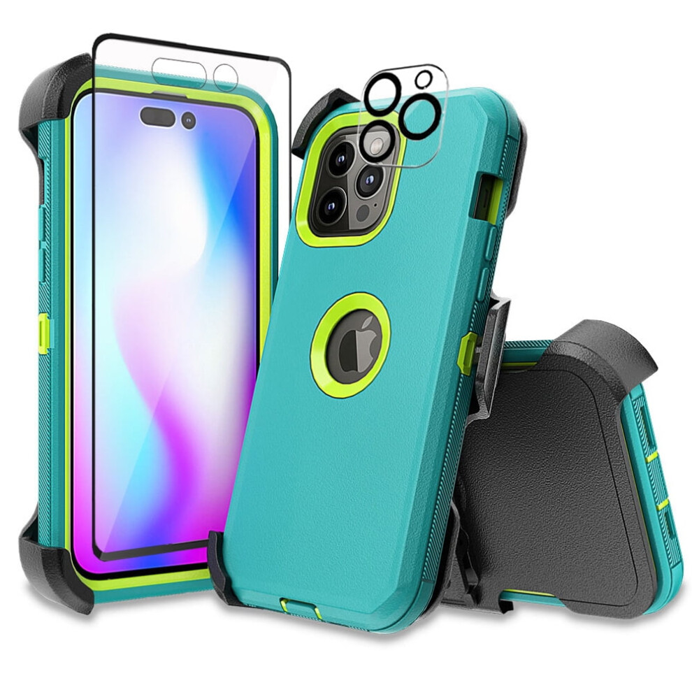 Iphone 14 Pro Case With Belt Clip And Screen Lens Protector 9170372497539