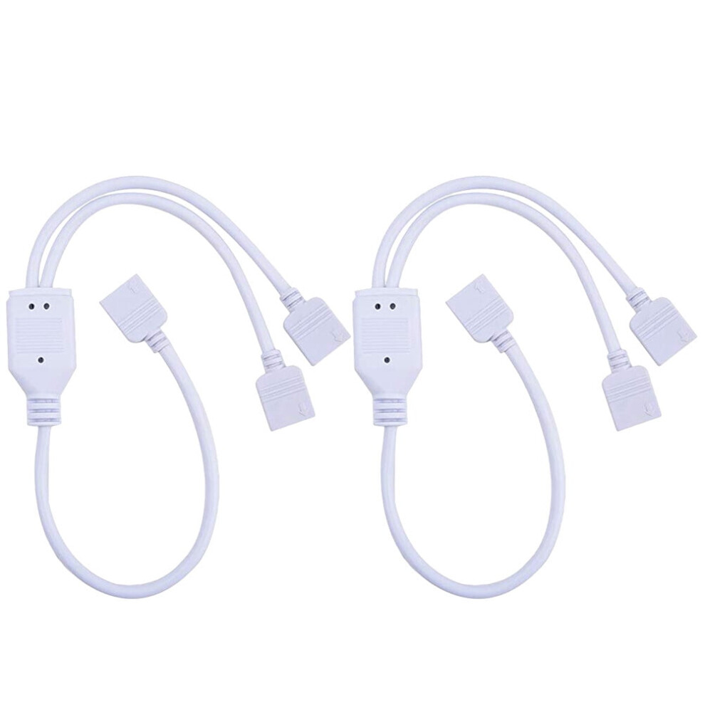 Rgb Splitter Cable 2Pcs, 1-To-2 Female 4-Pin Connector For Smd 5050/3528 Led Strips, 30Cm, White 9499224812369