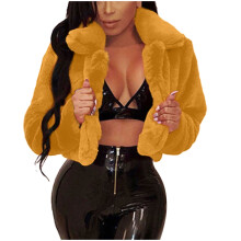 Veste femme VERUGU, manteau court décontracté en fausse fourrure, parka, manteau duveteux, automne/hiver, manches longues, veste unie duveteuse,