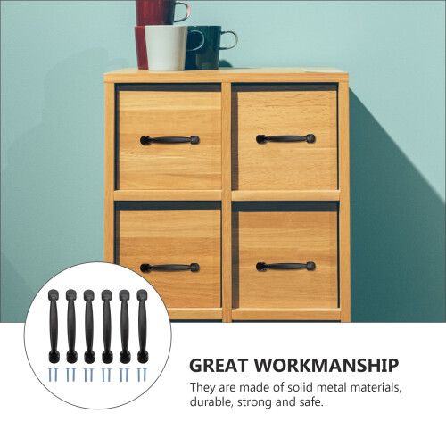 6Pcs Cabinet Drawer Handle Matte Black Door Knob Pull Dresser 1