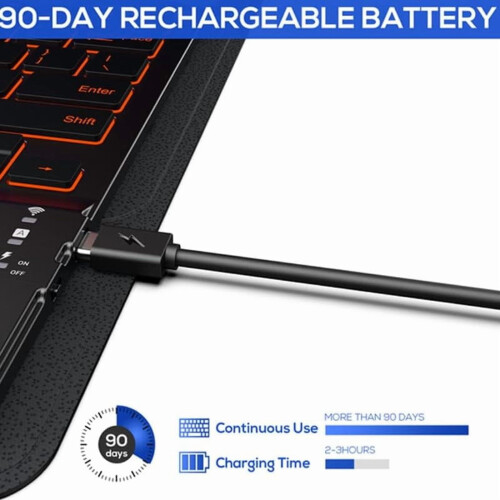 Bagbelyst Bluetooth-tastaturcover med touchpad til iPad Pro 2