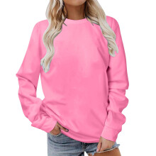 Sweat-shirt à manches longues et col rond pour femme, style décontracté, coupe ample, tunique, idéal pour le printemps et l'automne.