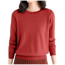 Pull de Noël pour femme, élégant pull uni à manches longues pour l'automne/hiver – Rouge pastèque, sous-vêtement technique