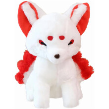 Kitsune-Plüschtier (1 Stück), realistischer roter Fuchs, 38 x 30 x 20 cm, Kuscheltier-Geschenk für Kinder – geeignet für Anime-Fans