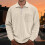Shirts for Men Corduroy Long Sleeve Solid Collared Tops Zipper Pullover Textured Sweatshirt 2