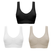 Ensemble de vêtements de sport pour femmes - Lot de 3 soutiens-gorge de sport rembourrés, respirants et sans coutures