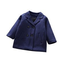 Girls' Thick Warm Solid Trench Coat with Pockets, Raglan Sleeve, Casual Outerwear for Kids (Z02#Navy, 5-6Y)