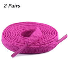 2 pares de cadarços planos para tênis, 29 cores, cadarços esportivos em 6 comprimentos diferentes, vermelho rosado, 140 cm (55")