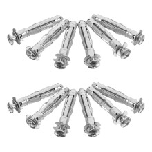 25 Pcs Drywall Expansion Nuts Threaded Screw Plasterboard Sheetrock Anchors Masonry Silver