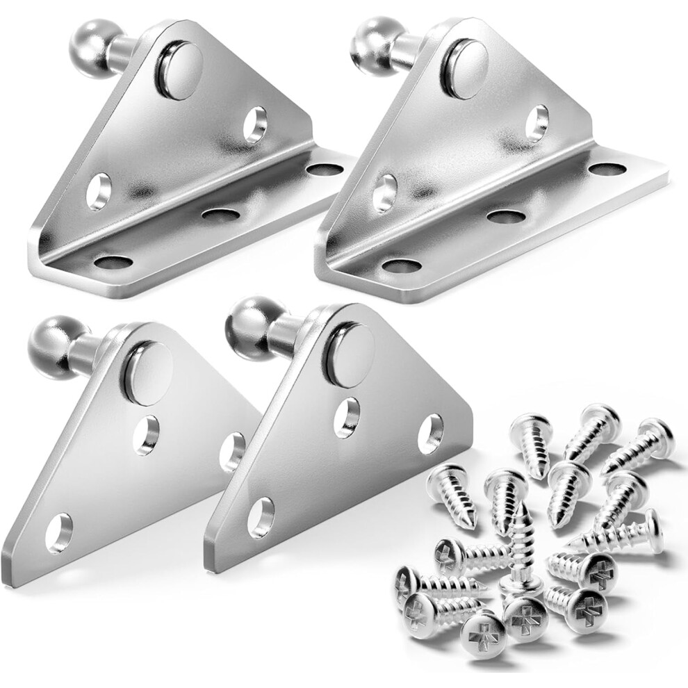 10Mm Ball Stud Mounting Bracket Set For Gas Shock Spring Strut Â 8Pcs, Silver, Compatible With 10Mm Ball Head 9353595296817