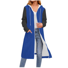 Damen-Hoodie mit Farbblock-Design, Reißverschluss, Kordelzug und Taschen – Lässiges Langarm-Sweatshirt, geeignet für den Alltag
