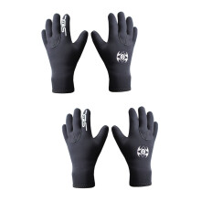 2 Pairs 3mm Neoprene Dive Gloves, Non-slip Warm Scuba/Snorkel Gloves Compatible with Winter Swim, Diving, Spearfishing – Black