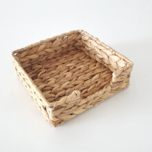Coș pătrat împletit în stil rustic – suport pentru șervețele de uz casnic, cutie decorativă pentru șervețele de masă, adaugă farmec