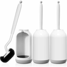 3er-Pack WC-Bürstenhalter-Set mit gebogenen Borsten für gründliche Reinigung – Kompatibel mit Wohnmobilen und als versteckter dekorativer Halter