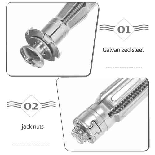25 Pcs Drywall Expansion Nuts Threaded Screw Plasterboard Sheetrock Anchors Masonry Silver 1