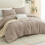 Ensemble de couette kaki pour lit queen, 3 pièces en microfibre 4