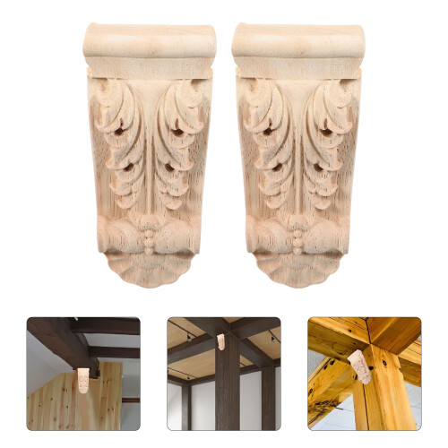 Wooden Shelf Brackets Roman Column Style 2 Pack 1