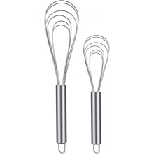 2er-Set Flachschneebesen aus Edelstahl, 8 Zoll und 10 Zoll, zum Kochen, Saucenmixen, Schlagen, Rühren und Mischen in der Küche